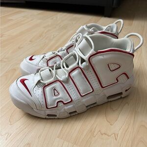 Men's NIKE White & Varsity Red AlR More UPTEMPO 96 Pippen